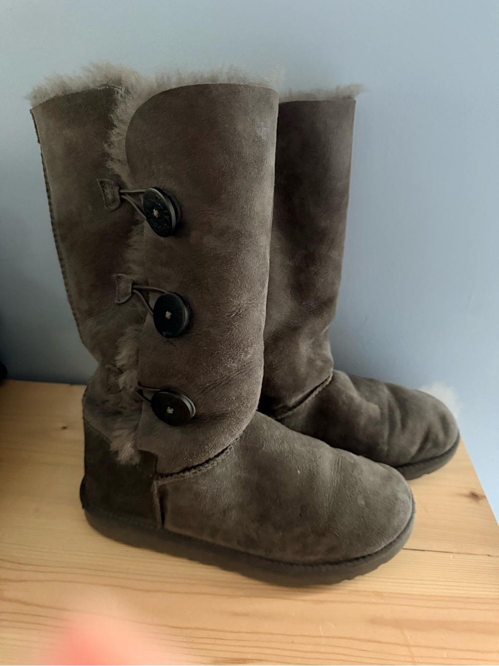 UGG Tall Button Suede Boots - Taupe Brown